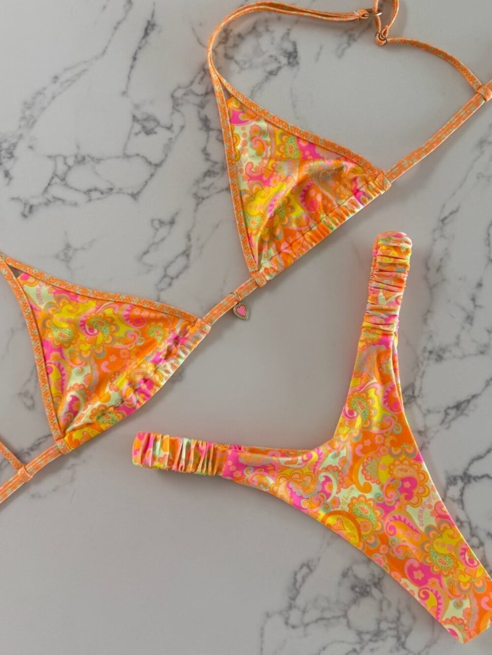 Kulani Kinis Bralette Top & Thong Bottom Bikini SET - Tiki Tango - Size L/XL